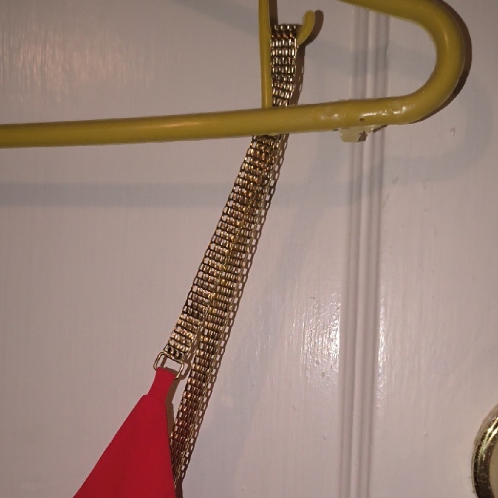 Express | Red Camisole with Gold Straps - Picture 3 of 4